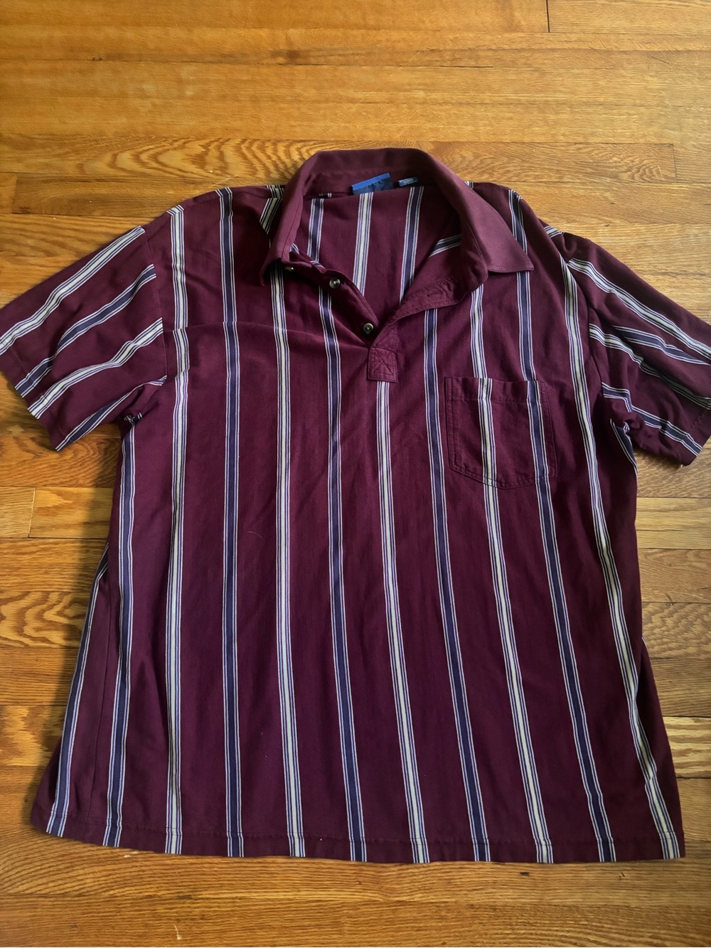 Towncraft Burgundy Vertical Stripe Polo